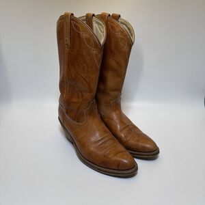Dingo Vintage Tan Leather Western Cowboy Boots Size Men’s 9.5D Made USA